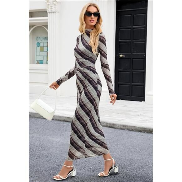 Women's Long Sleeve Maxi Dress 02 - Picture 3 of 6